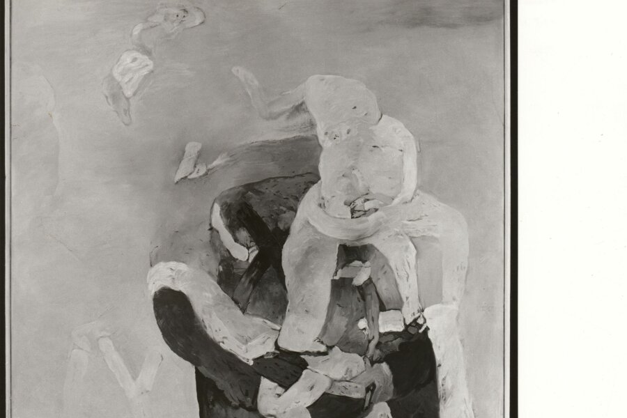 Vlasta Baránková, Chiméra, 1992, olej, 115×110, foto: Alena Urbánková